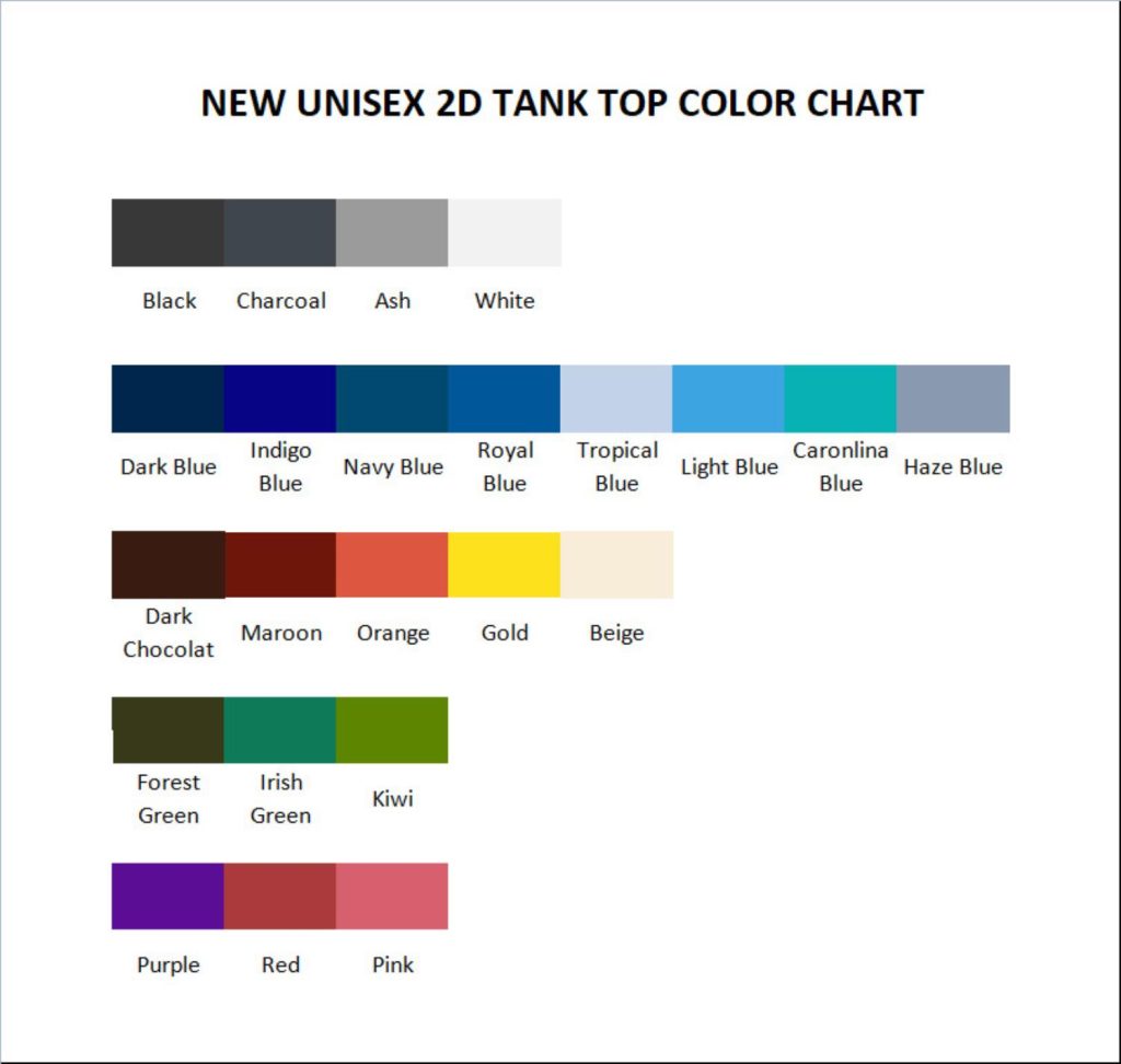 tank top color chart - Shih Tzu Gifts