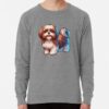 ssrcolightweight sweatshirtmensheather grey lightweight raglan sweatshirtfrontsquare productx1000 bgf8f8f8 2 - Shih Tzu Gifts