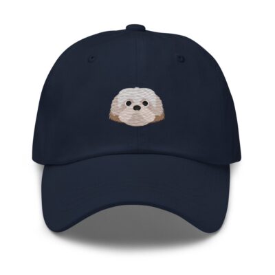 White Shih tzu Embroidered Cap